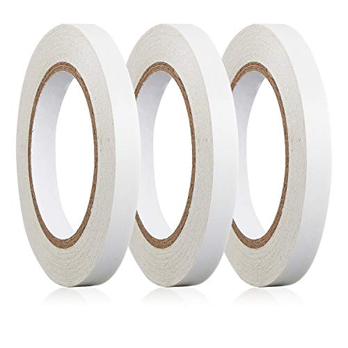 1/2' x 29 Yards 3 Rolls Double-Sided Adhesive Sticker Tape for Arts, Crafts, Photography, Scrapbooking, Card Making, Gift Wrapping & Office School Stationery Supplies