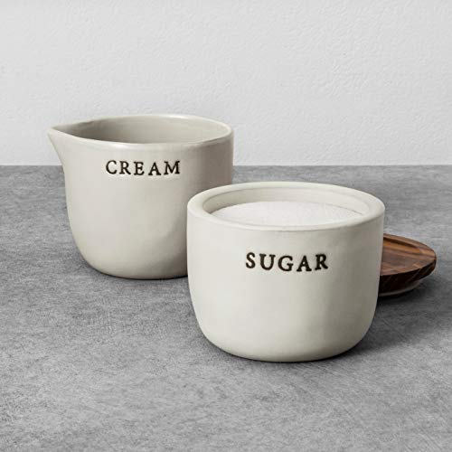 Hearth and Hand with Magnolia Stoneware Cream Cellar And Sugar Bowl Joanna Gaines Limited Edition