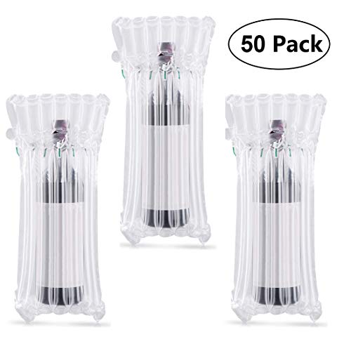 GIEMSON Wine Bottle Protector 50 Packs Inflatable Air Column Packaging Bubble Bag for Luggage, Airplane Travel, Transport, Safety Shipping