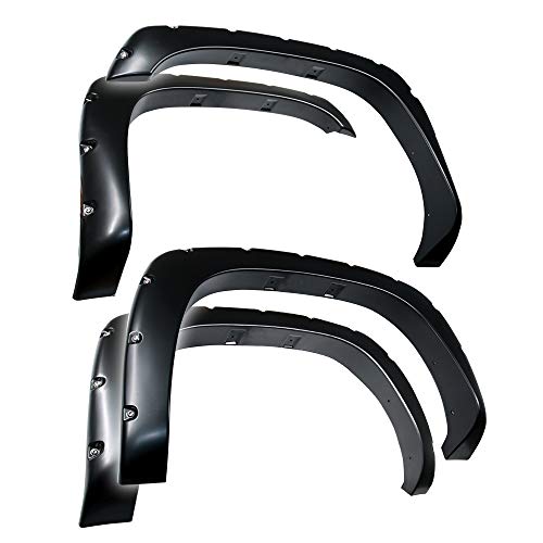 Tyger Auto TG-FF8C4058 for 1999-2006 Chevy Silverado/GMC Sierra (Incl. 2007 Classic) | Paintable Smooth Matte Black Pocket Bolt-Riveted Style Fender Flare Set, 4 Piece