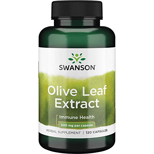 Swanson Olive Leaf Extract Supplement: 500 MG Olive Leaf Extract Capsules with 20% Oleuropein - Antioxidant Rich for Immune Support and Cardiovascular System Health - 120 Capsules