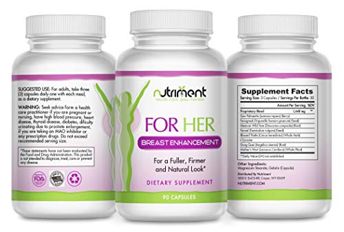 for Her Bust Enhancement Pills- Breast Enlargement Supplement for Naturally Larger, Firmer and Fuller Breasts- Bust Enhancer for Women- 90 Vegan Capsules