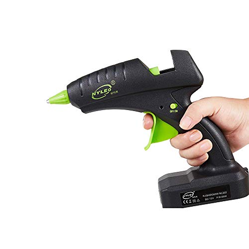 Cordless Glue Gun 60W 12V Rechargeable Electric Heating Tool with Lithium Battery 2000mAh for DIY Arts Craft 0.43'(11mm) Glue Sticks, Full Size Hot Glue Gun