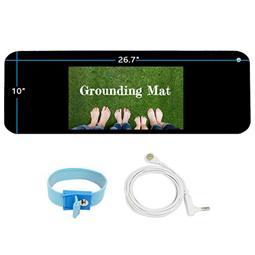 Grounding Mat Kit -Universal Grounding Mat (10 x 26.7') for Healthy Grounding Energy with Grounding Wristband and 15ft Straight Cords, Reduce Inflammation, Improve Sleep and Helps with Anxiety