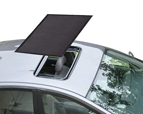 Sunroof Sun Shade Magnetic Net Car Moonroof Mesh 10 Seconds Quick Install Durable UV Sun Protection Cover for Baby Kids Breastfeeding When Parking on Trips- Black