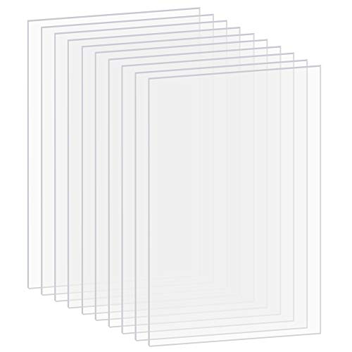 PP OPOUNT 10 Pieces Transparent Clear Acrylic Sheets (8 inch x 10 inch) 0.04 inch Thick for Picture Frame Glass Replacement, Table Signs, Calligraphy and Painting