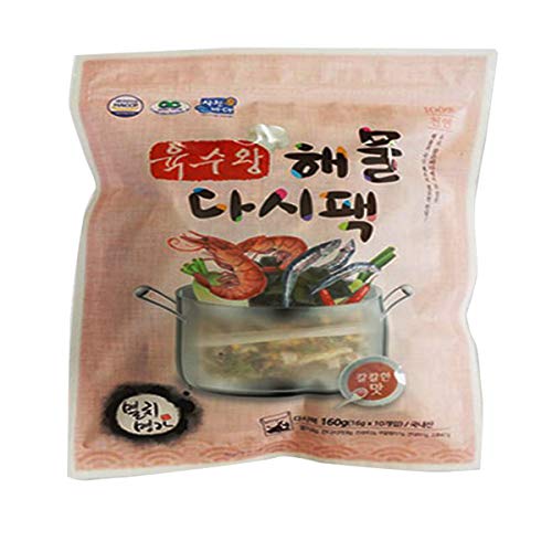 Dried Mix Seafood, Anchovy Kelp Dashi Pack, Made In Korea (16gX 10Tea Bags)