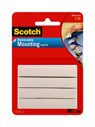 Scotch Removable Mounting Putty, 2 oz, Colors May Vary