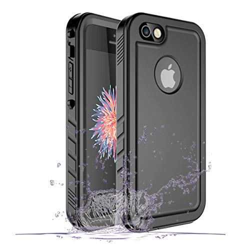 Cozycase iPhone SE/5/5S Waterproof Case, Waterproof iPhone SE Shockproof Full-Body Rugged Case with Built-in Screen Protector for Apple iPhone SE/5/5S -(Black)