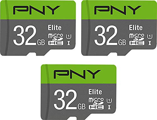 PNY 32GB Elite Class 10 U1 microSDHC Flash Memory Card 3-Pack, 32GB 3-Pack