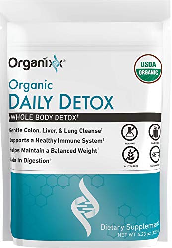 Organixx: Organic Daily Detox - Whole Body Detox Powder Supplement - 120g Pack - Vegan and Keto Blend with Matcha, Milk Thistle and More - for Detox and Immune Support - No GMO, Gluten, Soy or Dairy