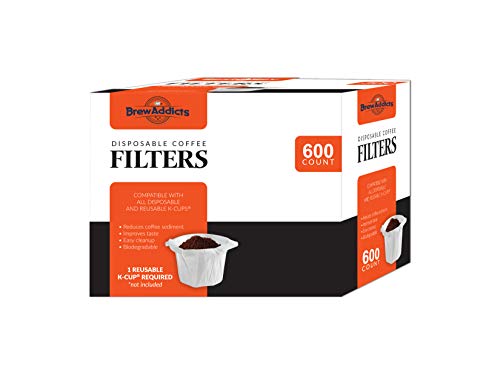 Brew Addicts Disposable K-Cup Paper Coffee Filters | Disposable Coffee Filter for Keurig Single Serve | Perfect Size and Quantity | 600 Count