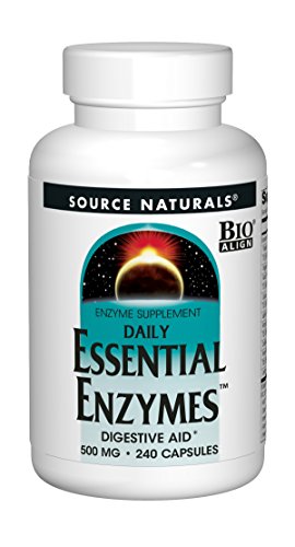 Source Naturals Essential Enzymes 500mg Bio-Aligned Multiple Enzyme Supplement Herbal Defense for Digestion, Gas, Constipation & Bloating Relief - Supports A Strong Immune System - 240 Capsules