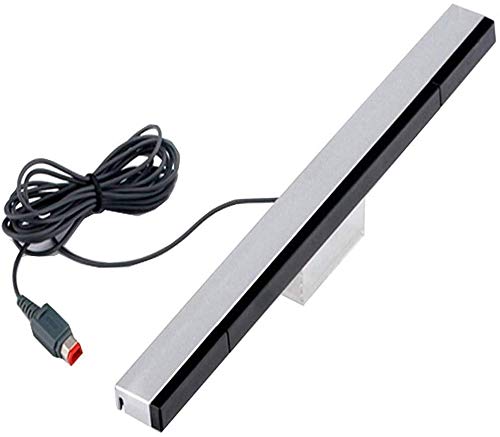 JINHEZO Replacement Wired Infrared IR Ray Motion Sensor Bar Compatible Nintendo Wii and Wii U Console (Silver/Black)