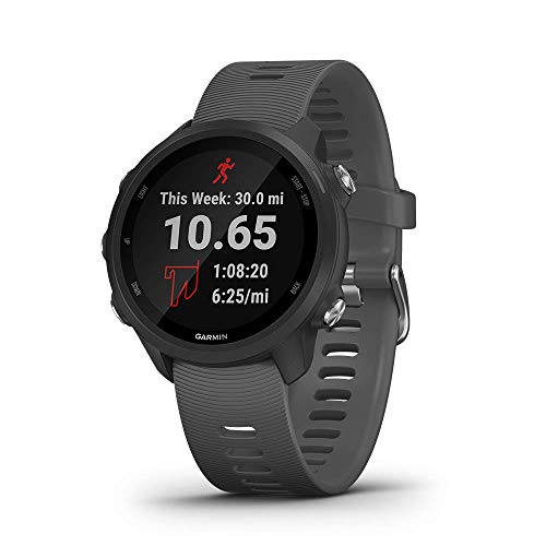 Garmin Forerunner 245, GPS Running Smartwatch with Advanced Dynamics, Slate Gray (Renewed)