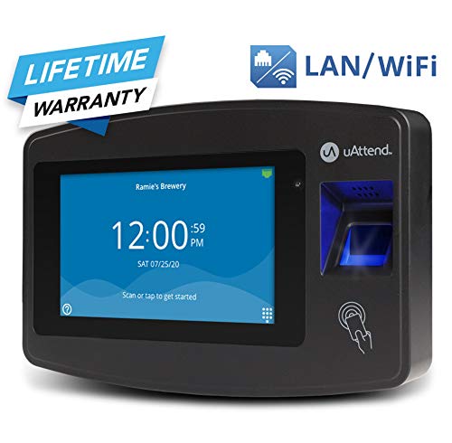 uAttend Cloud-Connected Touchscreen Time Clock with Finger Scan, RFID and PIN Punching in One (JR2000)