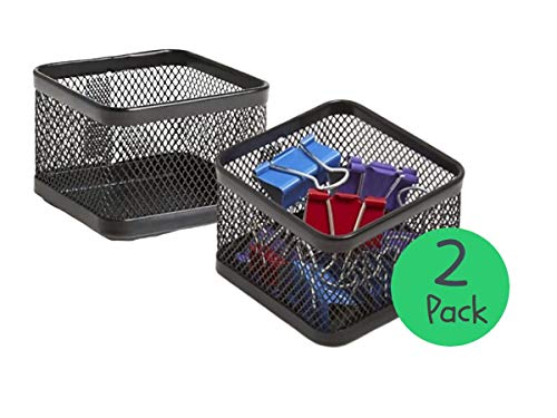 1InTheOffice Mesh Paperclip Holder for Desk, Paperclip Holder Desk Accessories Holder(2 Pack)