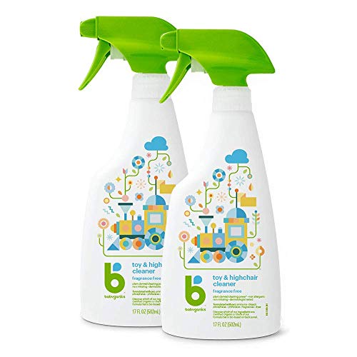 Babyganics Toy & Highchair Cleaner Spray, Packaging May Vary, 17 Fl Oz (Pack of 2)