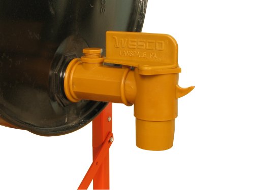 Wesco 272179 Polyethylene Deluxe Drum Faucet with EPDM Gasket, 2' NPT Connection