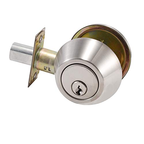 GOLDSEED Single Cylinder - Stainless Steel 3 Keys Anti-Theft Interior& Exterior Door Hardware (for Entrance Lock and Front Gate), Modern High Security Heavy Duty