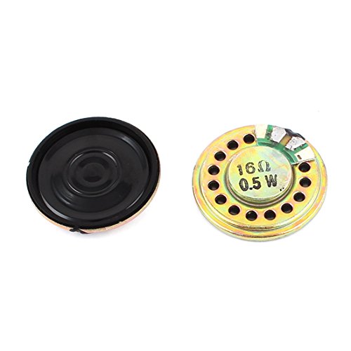 Aexit 2Pcs 0.5W Speaker Repair 16Ohm 28m_m Round Inside Magnet Electronic Speaker Repair Accessories Speaker Trumpet