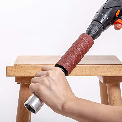 Portable Spindle Sander Hand-Held Rubber Sanding Drum for Drill 4-1/2' x 1-1/2' and 4-1/2' x 1' (hand drum sander)