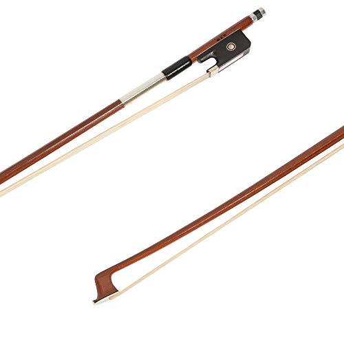 Basic Classic Brazilwood Viola Bow for 15'-17' Violas (Full Size) with Ebony Frog and Octagonal Silver Mount | Well Balanced | Light Weight | Real Mongolian Horse Hair - By MIVI Music