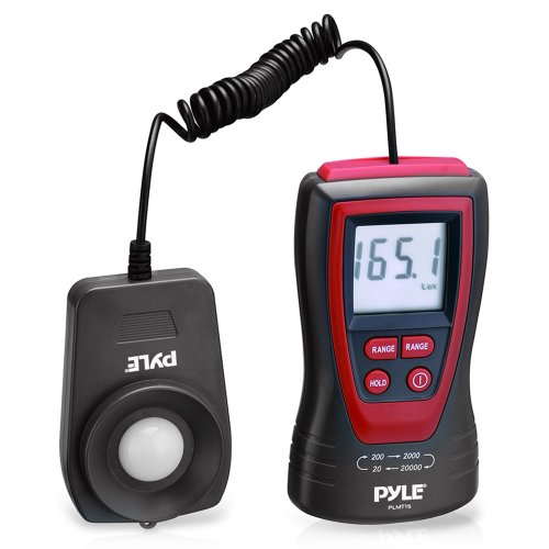 Pyle PLMT15 Handheld Lux Light Meter Photometer with 2X Per Second Sampling, LCD Display and 200000 Lux Range