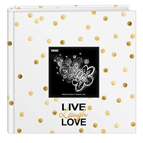 Pioneer Photo Albums Golden Dots Live Laugh Love 200 pkt 4x6 Photo Album, Pocket, Gold