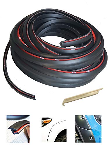 KING FENDER FLARES Edge Trim Rubber Gasket WELTING T-Style 30' FEET - with Alignment Tool for CAR and Truck Wheel Wells - Double Edge - Length 30’ FEET - Automotive Adhesive Tape Bonds to Flare