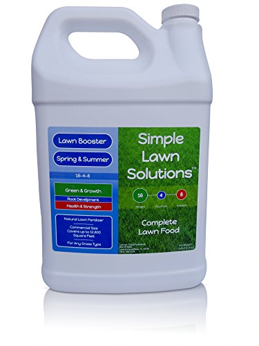 Advanced 16-4-8 Balanced NPK- Lawn Food Quality Liquid Fertilizer- Spring & Summer Concentrated Spray - Any Grass Type- Simple Lawn Solutions (1 Gallon)