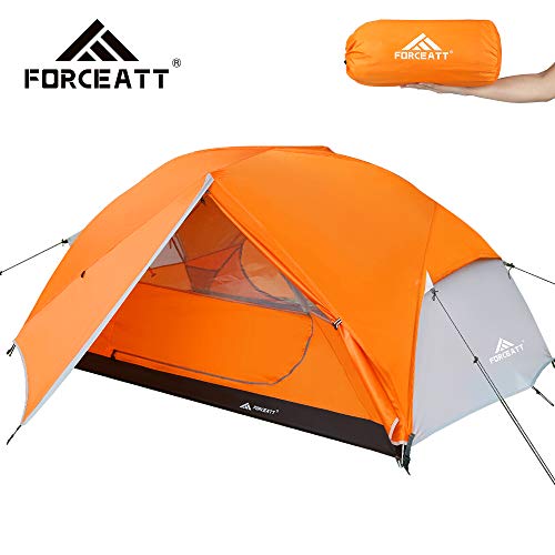 Forceatt Backpacking Tent 2 Person, Professional Waterproof & Windproof & Pest Proof 2 Doors Lightweight Camping Tent, 3-4 Seasons, Easy Set Up, Great for Camping, Hiking & Outdoor.