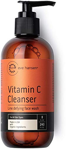 Eve Hansen Vitamin C Face Wash | HUGE 8 oz Anti-Aging Skin Cleanser for Dark Circles, Age Spots and Fine Lines | Blackhead Remover, Hyperpigmentation Treatment, Pore Minimizer Gel Face Cleanser