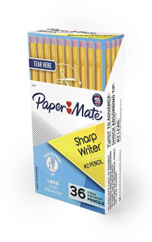 Paper Mate SharpWriter Mechanical Pencils, 0.7mm, HB #2, Yellow, 36 Count - 1921221
