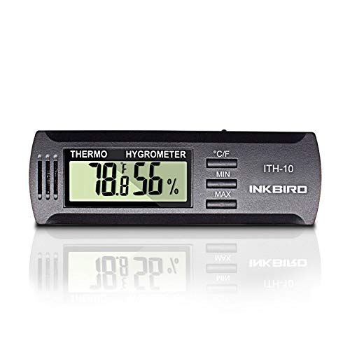 Inkbird ITH-10 Digital Thermometer and Hygrometer Temperature Humidity Monitor Humidor Guitar Ukulele Mason Jar