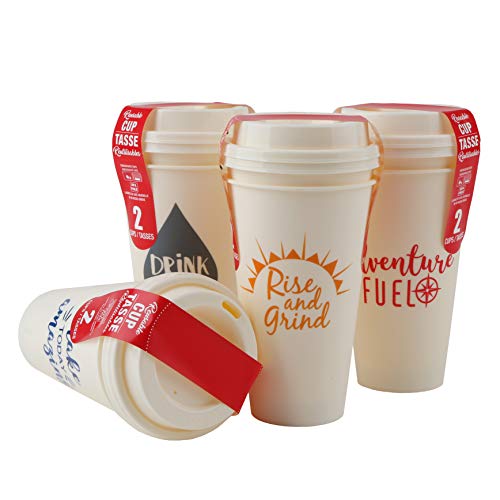 Take It To Go with Lids Reusable Plastic Travel Cups 16 ounce- 8PCS