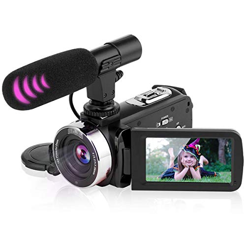 Video Camera Camcorder Digital Vlogging Camera Video Recorder for YouTube with Microphone 3.0' 270° Rotation Screen 2.7K 30FPS UHD 16X Digital Zoom Camcorder with 2 Batteries, Remote Control