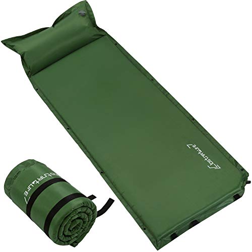 Self Inflating Sleeping Pad for Camping - 1.5 Inch Camping Pad, Lightweight Inflatable Camping Mattress Pad, Insulated Foam Sleeping Mat for Backpacking, Tent, Hammock