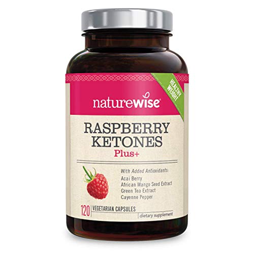 NatureWise Raspberry Ketones Plus | Advanced Weight Loss & Appetite Suppressant with Powerful Antioxidant Blend Boosts Energy & Metabolism | Vegan & Gluten-Free [2 Month Supply - 120 Veggie Capsules]
