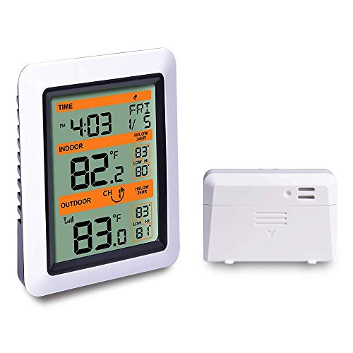 ECOWITT Wireless Thermometer Indoor Outdoor Temperature Station with Multi-Channel Temperature Sensor, Alarm and Snooze Function