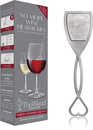 The Wand by PureWine | Removes Histamines & Sulfite Preservatives, By-the-Glass | No More Wine Headaches (3-pack)