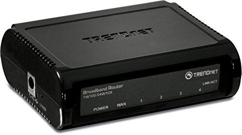 TRENDnet 4-Port Broadband Router,TW100-S4W1CA, 4 x 10/100 Mbps Half/Full Duplex Switch Ports, Instant Recognizing, Remote Management, Share High-Speed Cable/xDSL Internet Connection, Plug & Play