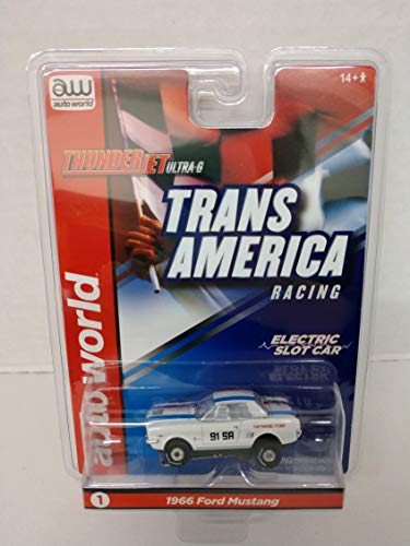 Auto World Thunderjet R24 Trans America 1966 Ford Mustang - Hayward Ford HO Scale Slot Car