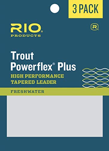 RIO Fly Fishing Power flex-Plus 9' 5X Fishing Leaders, Clear, Pack of 3