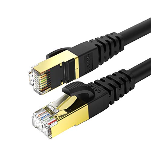 CAT 8 Ethernet Cable 50 Feet Fastest CAT 8 Round Network Internet Ethernet LAN Cable,High Speed 40Gbps 2000Mhz SFTP LAN Wire Internet Patch Cable with RJ45 Connector for Switch/Router/Xbox/PS4