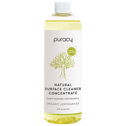 Puracy All Purpose Cleaner Concentrate, Makes 1 Gallon, Organic Lemongrass, Natural Multipurpose Cleaner for Streak-Free Household Surfaces