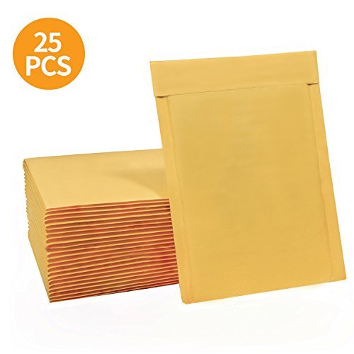 HBlife #0 6x10 Inches Kraft Bubble Mailers Self Seal Padded Envelopes, Pack of 25