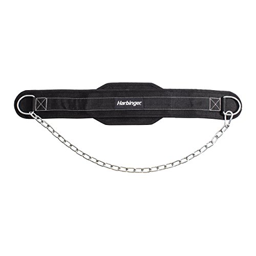Harbinger Polypropylene Dip Belt with Steel Chain, Black