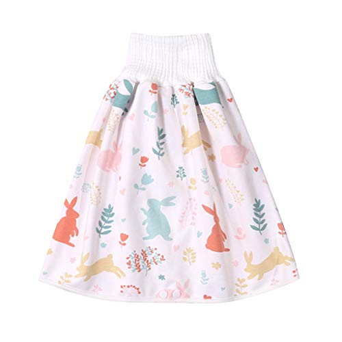 Wuerjo Children's Adult Diaper Skirt Shorts 2 in 1 Bloomer Shorts- Kids Baby Boys Girls Bloomer Loose Harem Shorts Basic Diaper Cover Underwear (Colored Rabbit, M)