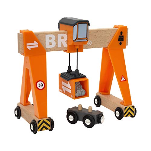 BRIO World - 33732 Gantry Crane | 4 Piece Gantry Crane Toy for Kids Ages 3 and Up